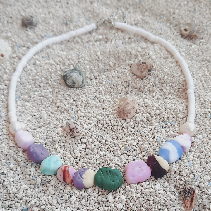 Eskitme Cam Taş Görünümlü Özel Tasarım Kolye