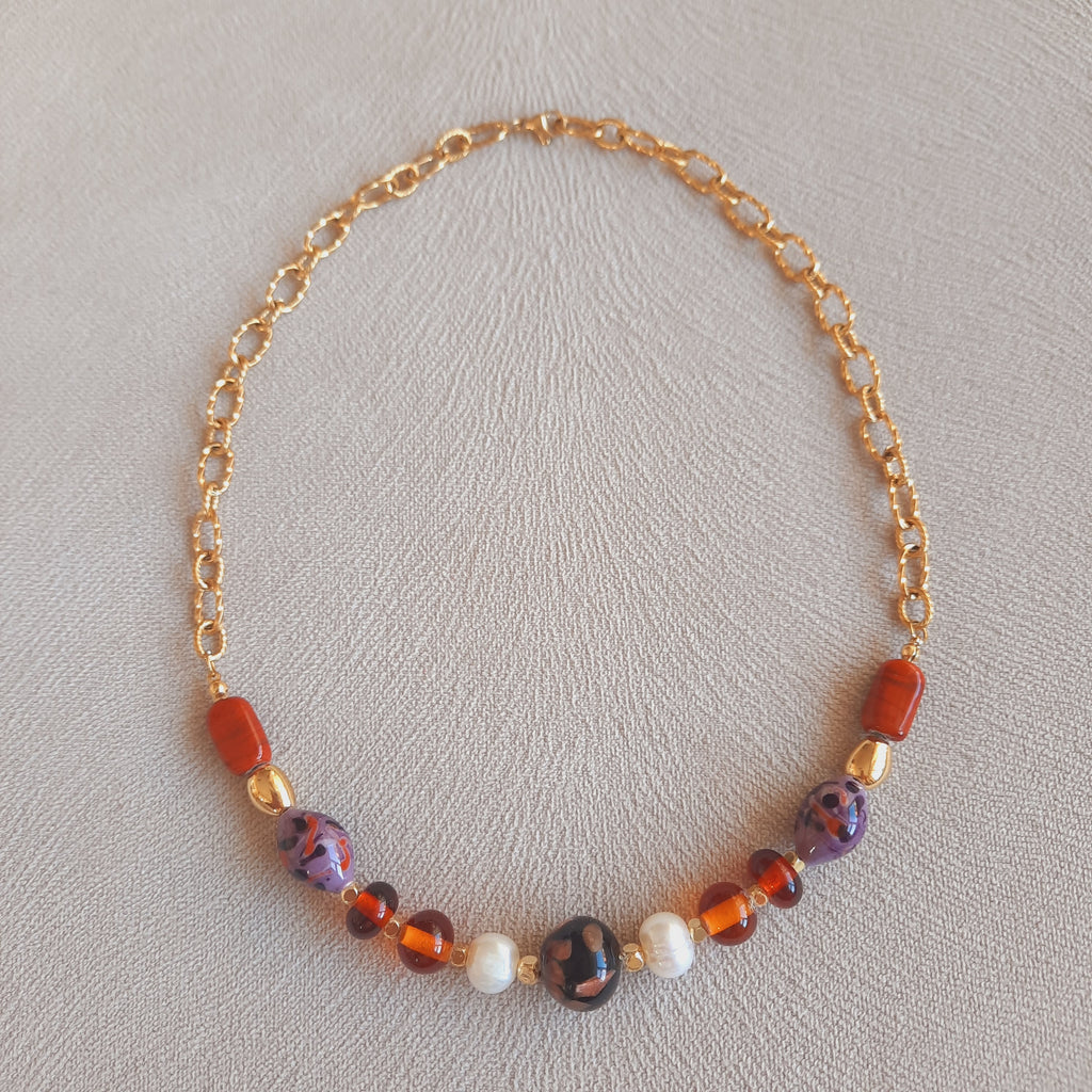 Candy Cam Boncuk Özel Tasarım Paslanmaz Çelik Kolye