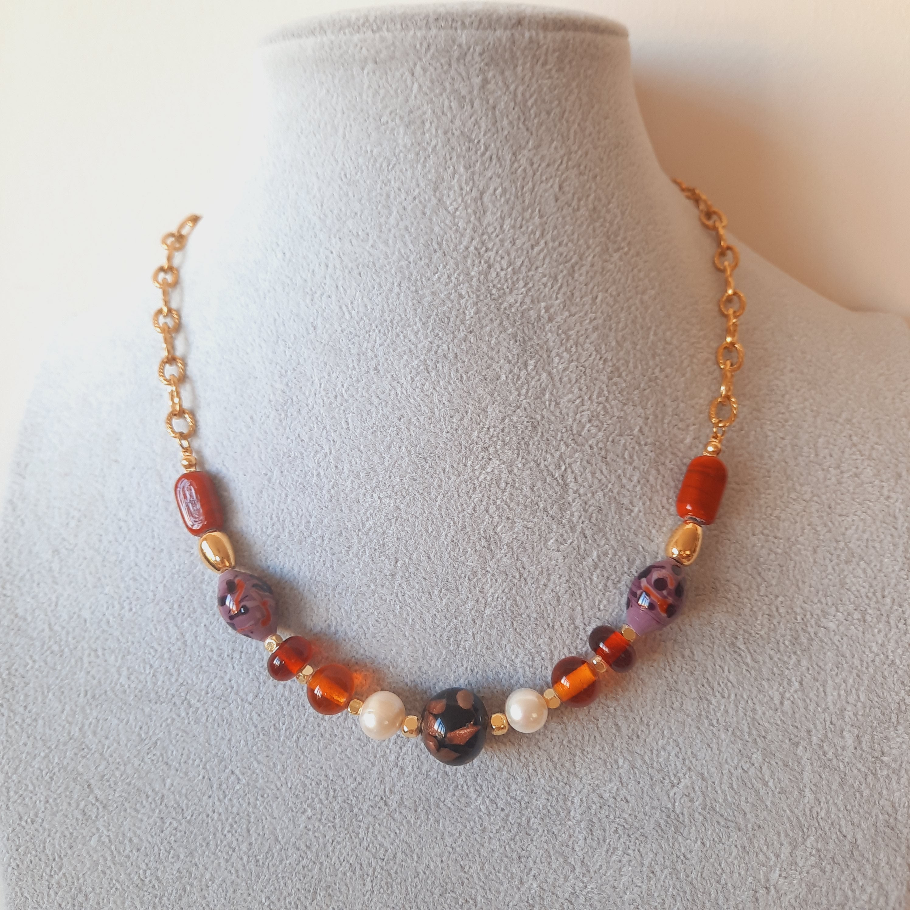 Candy Cam Boncuk Özel Tasarım Paslanmaz Çelik Kolye