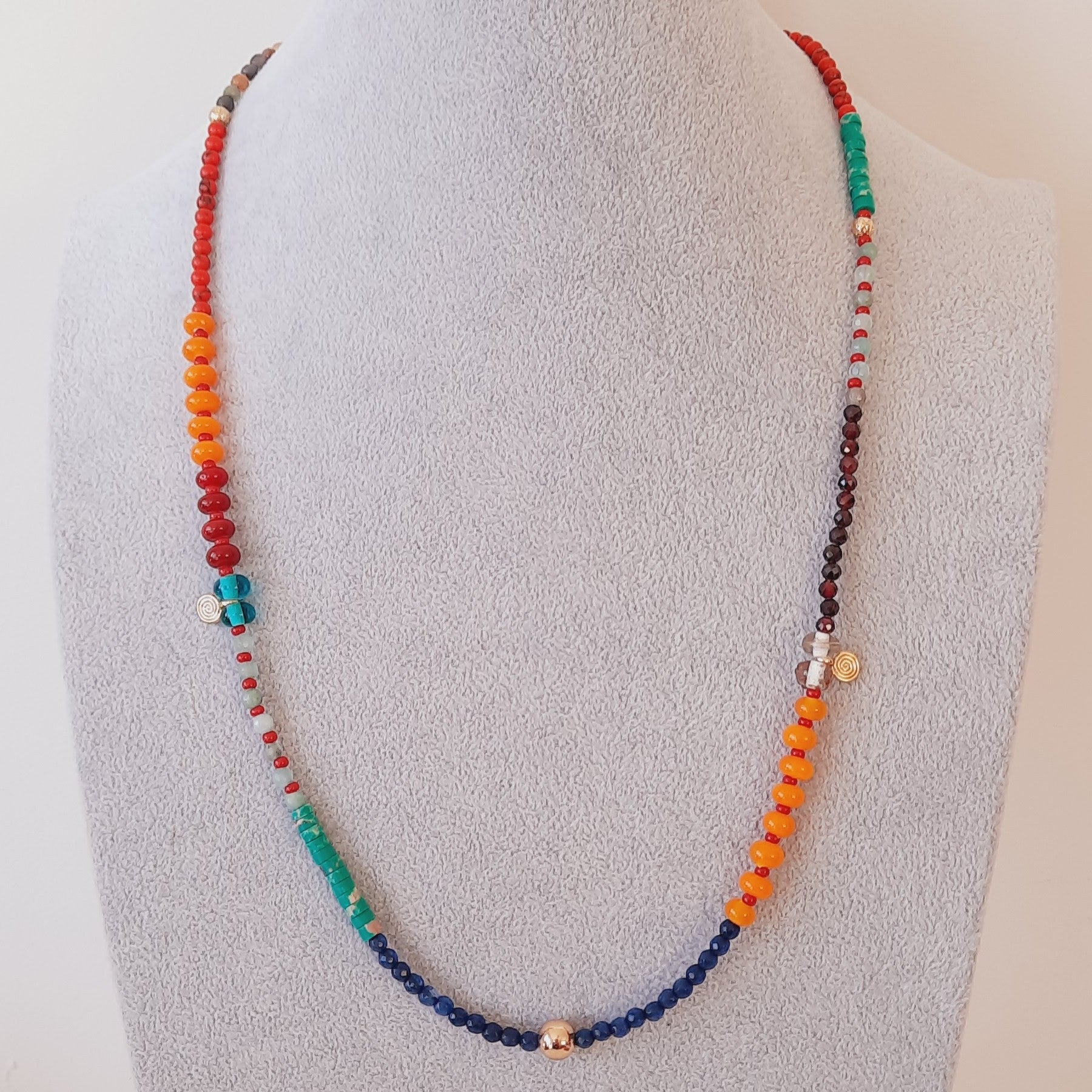 Gökkuşağı Çok Renkli Minimal Kolye Bileklik