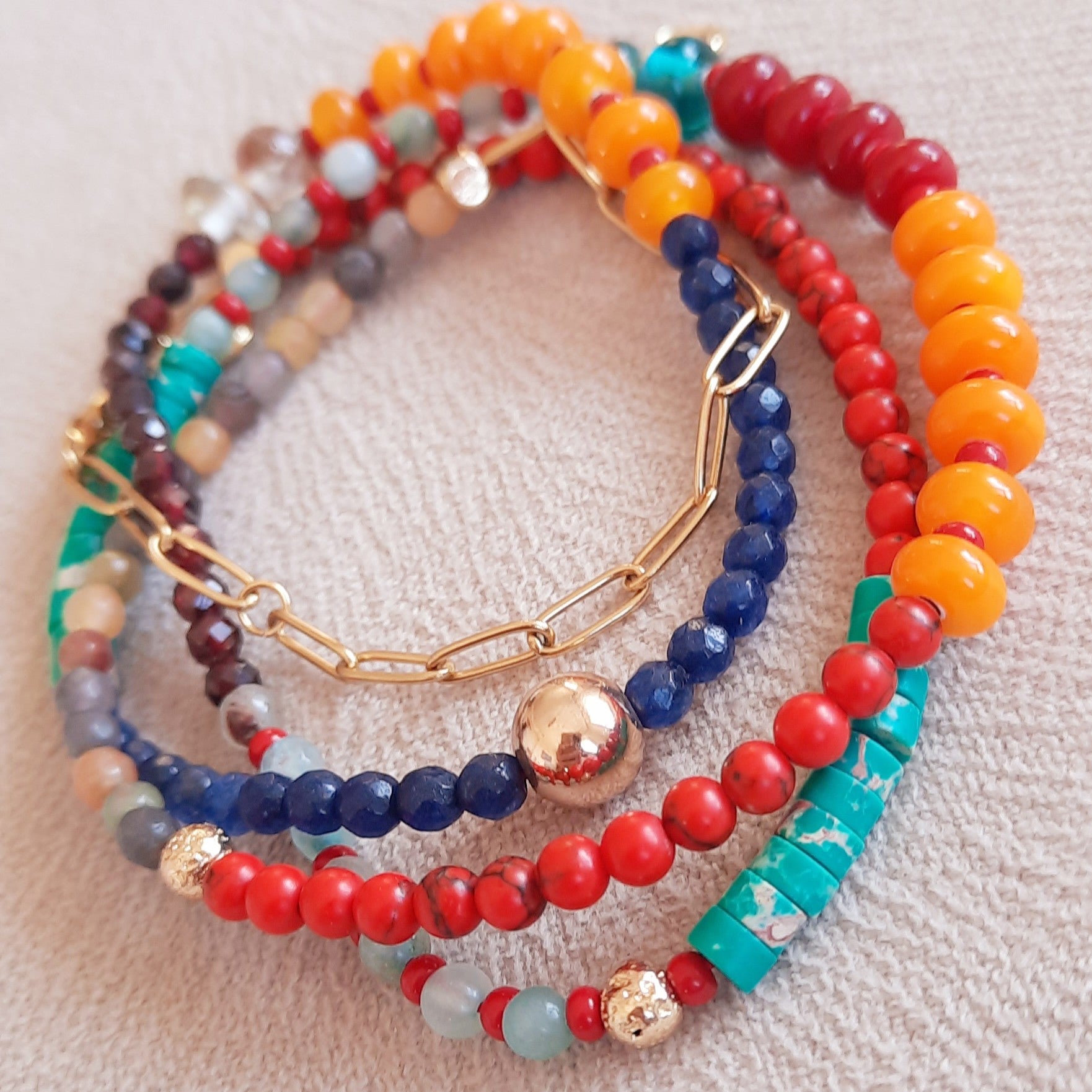 Gökkuşağı Çok Renkli Minimal Kolye Bileklik