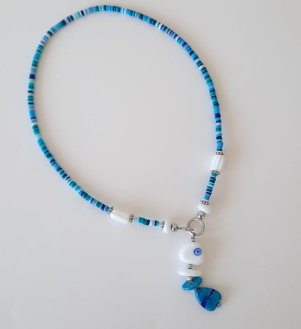 Kılçık Balık Özel Tasarım Fimo Kolye