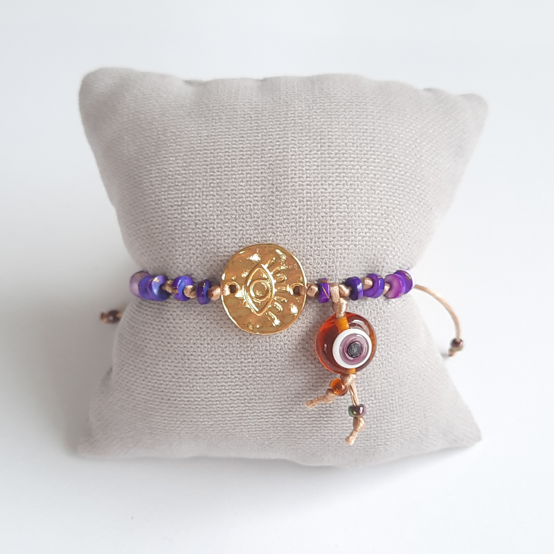 Murano Nazarlı Mor Bileklik