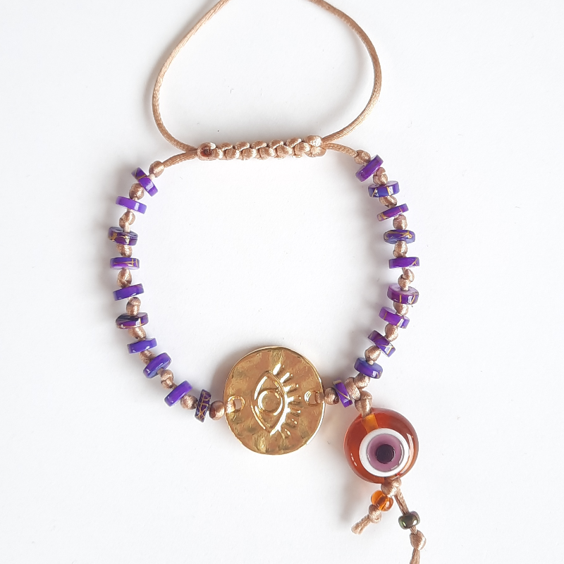 Murano Nazarlı Mor Bileklik