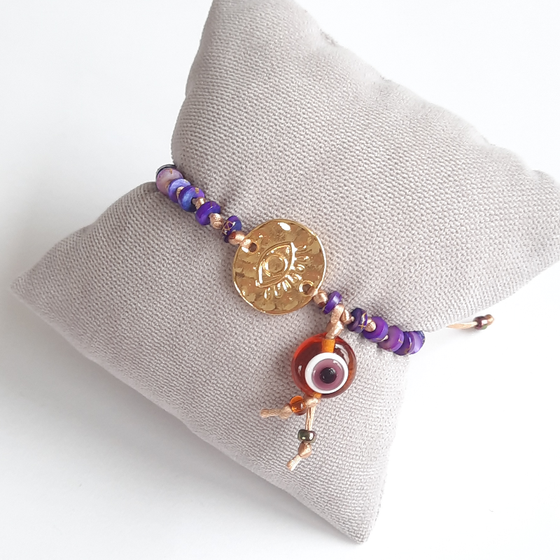 Murano Nazarlı Mor Bileklik