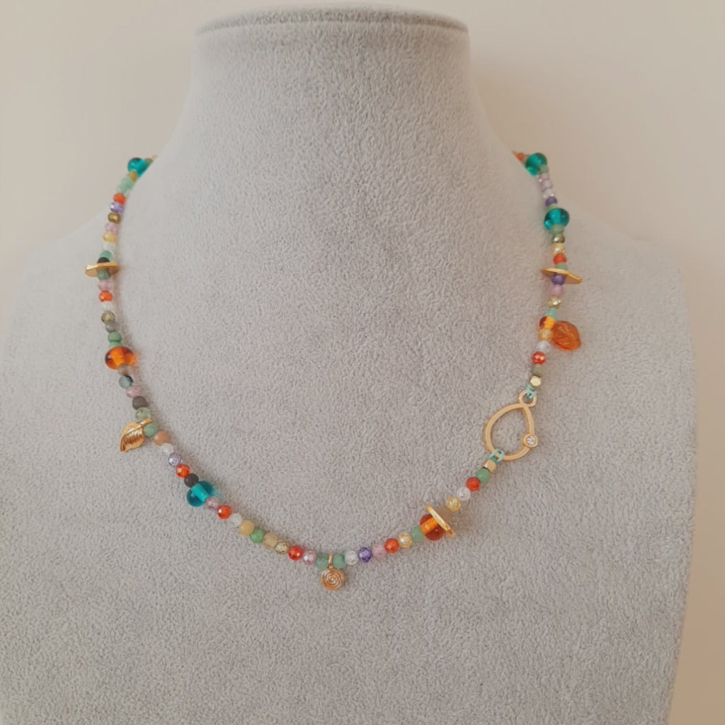 Gökkuşağı Zirkonyum Murano Özel Tasarım Kolye