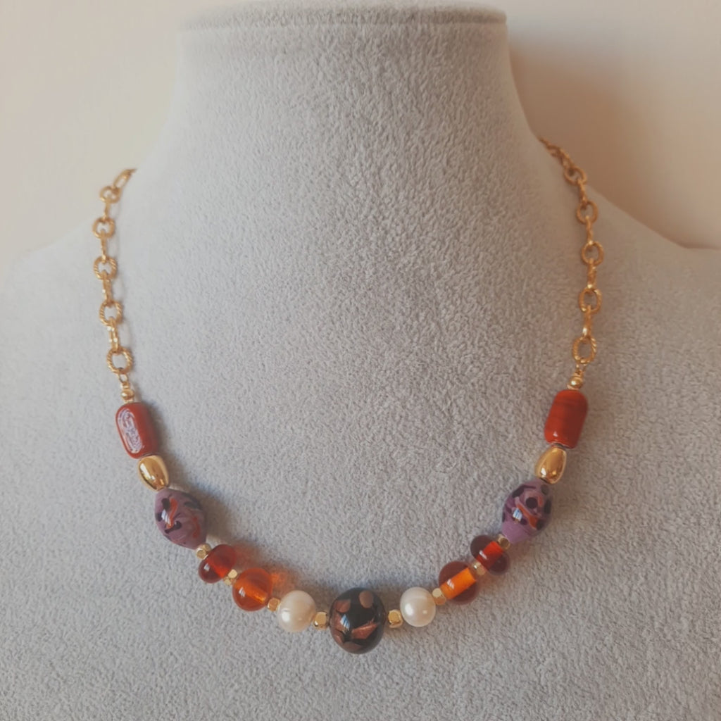 Candy Cam Boncuk Özel Tasarım Paslanmaz Çelik Kolye