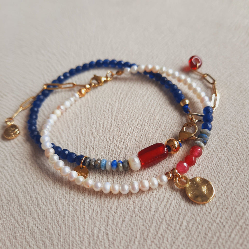 Beti & Beauty Lapis İnci Kombin Bileklik Seti