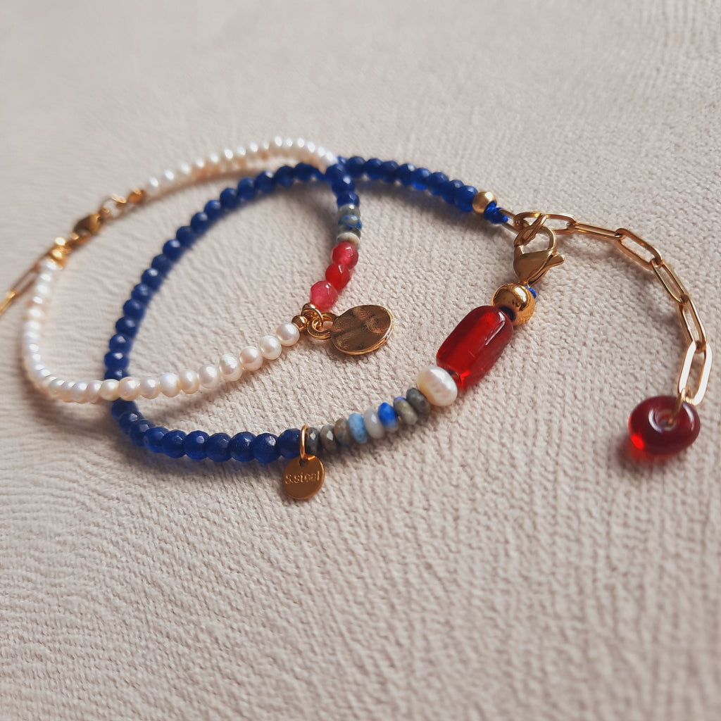 Beti & Beauty Lapis İnci Kombin Bileklik Seti