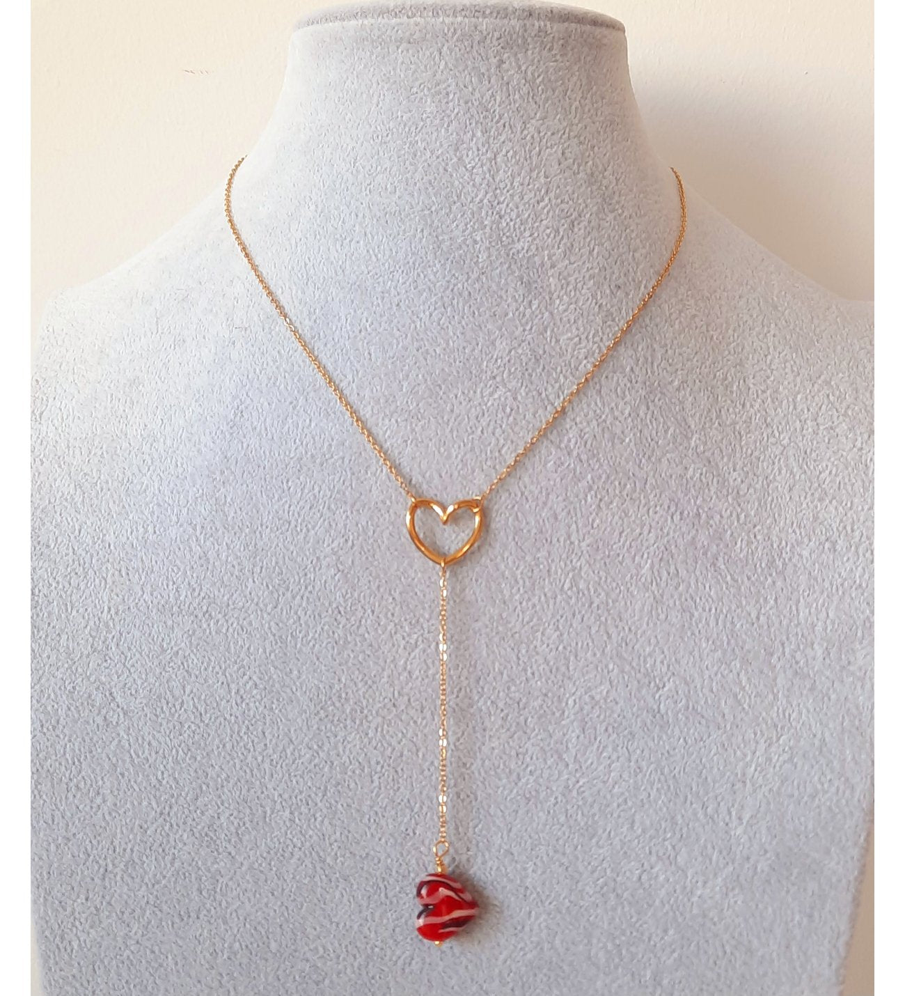 Sevgililer Günü Kalpli Murano Çelik Kolye