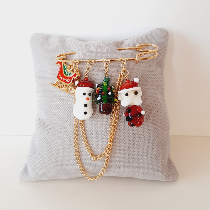 Yeni Yıl İskoç İğnesi Murano Broş