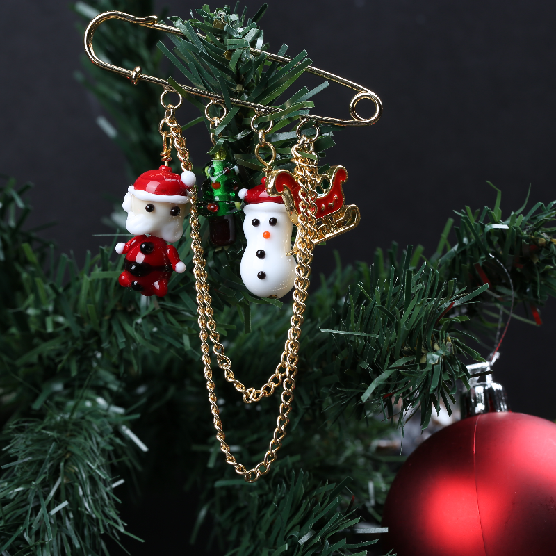 Yeni Yıl İskoç İğnesi Murano Broş